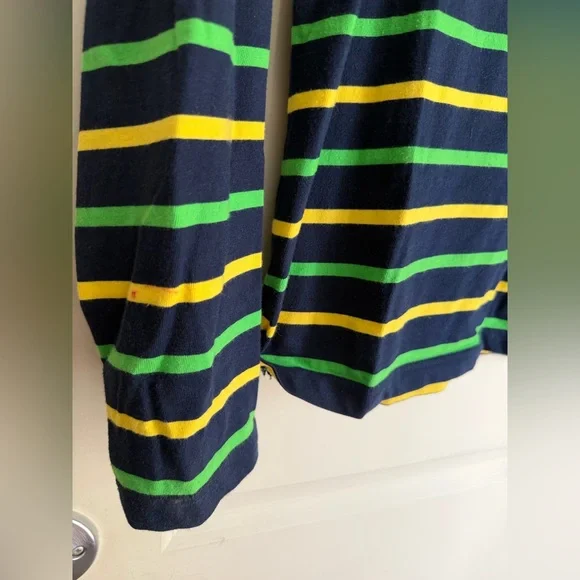 Ralph Lauren active M Navy Shirt with Green and Yellow Stripes casual travel - Picture 4 of 9